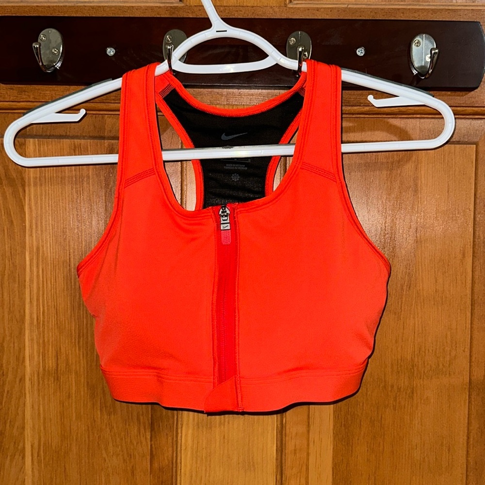 Nike bright orange sports bra